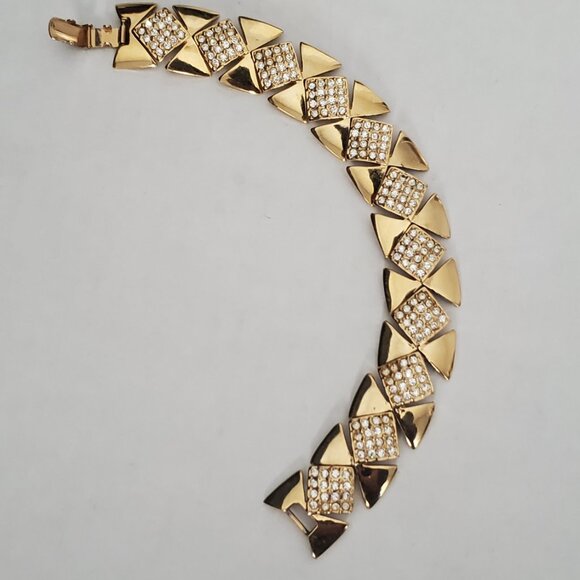 Signed FAC Fifth Avenue Collection Butler Link Clear Crystal Bracelet - Picture 5 of 10